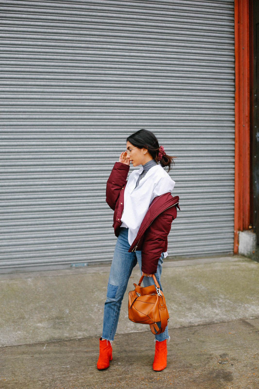 Red puffer hot sale jacket topshop