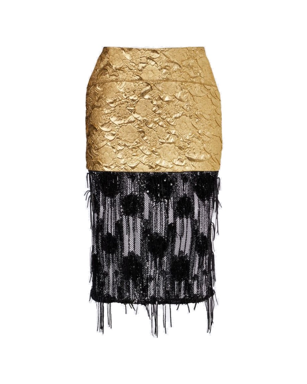 Jacques Wei Embellished Cloqué Skirt