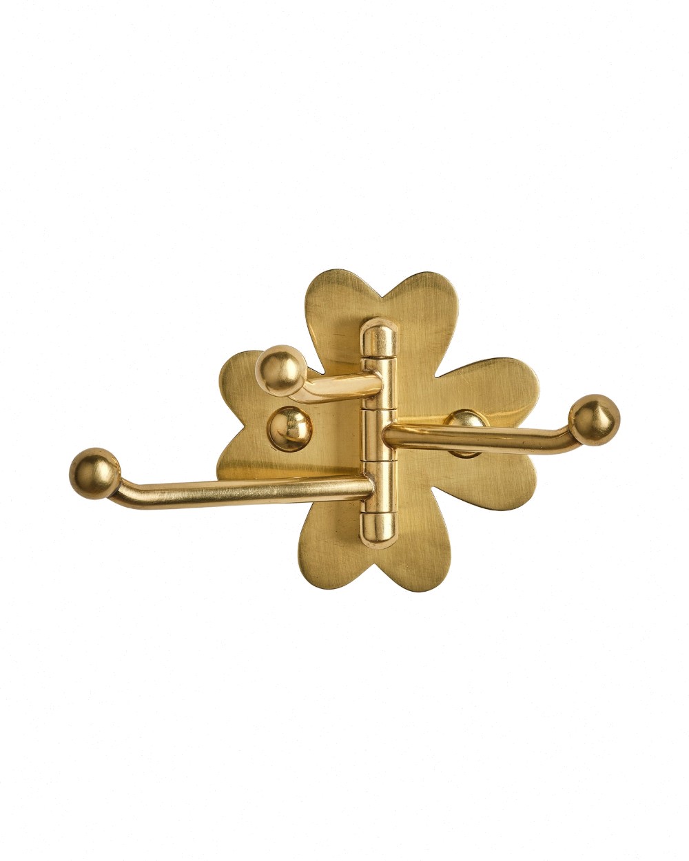 MG & Co. Clover Swing Arm Hook, Aged Brass